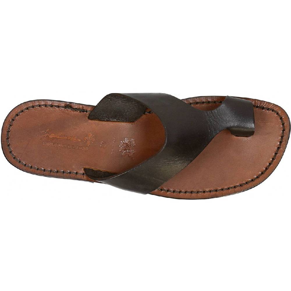 Lartigiano Del Cuoio Ciabatte Infradito Uomo In Pelle Marrone Artigianali