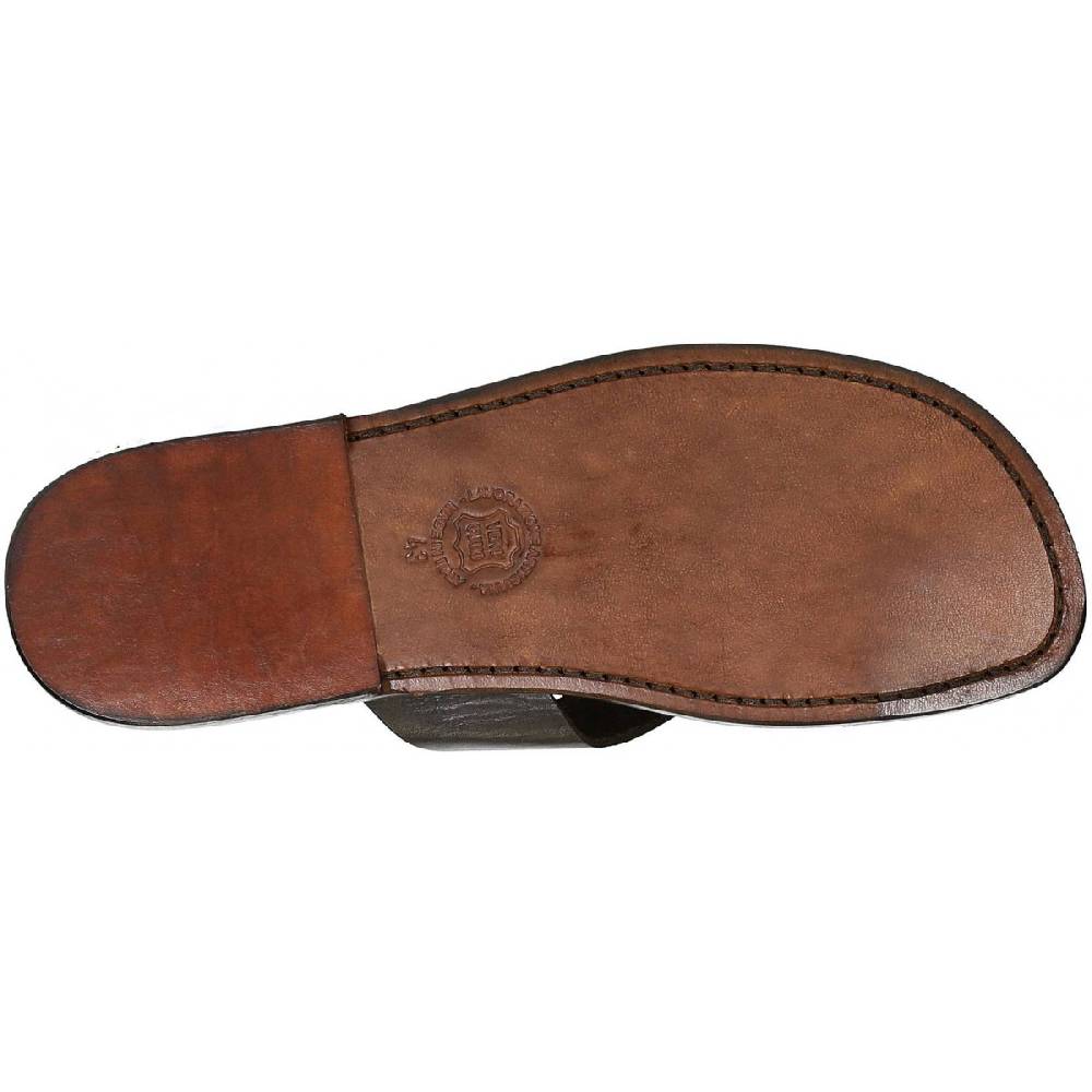Lartigiano Del Cuoio Ciabatte Infradito Uomo In Pelle Marrone Artigianali