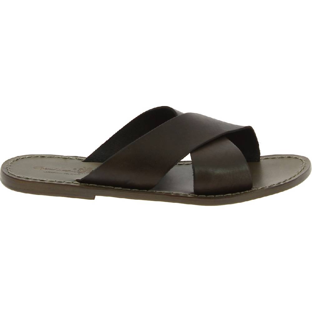 Lartigiano Del Cuoio Ciabatte Uomo In Pelle Color Fango Realizzate A Mano In Italia