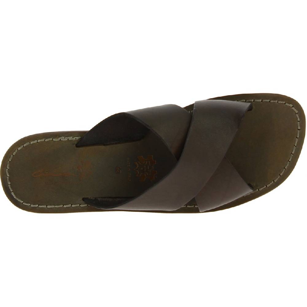 Lartigiano Del Cuoio Ciabatte Uomo In Pelle Color Fango Realizzate A Mano In Italia