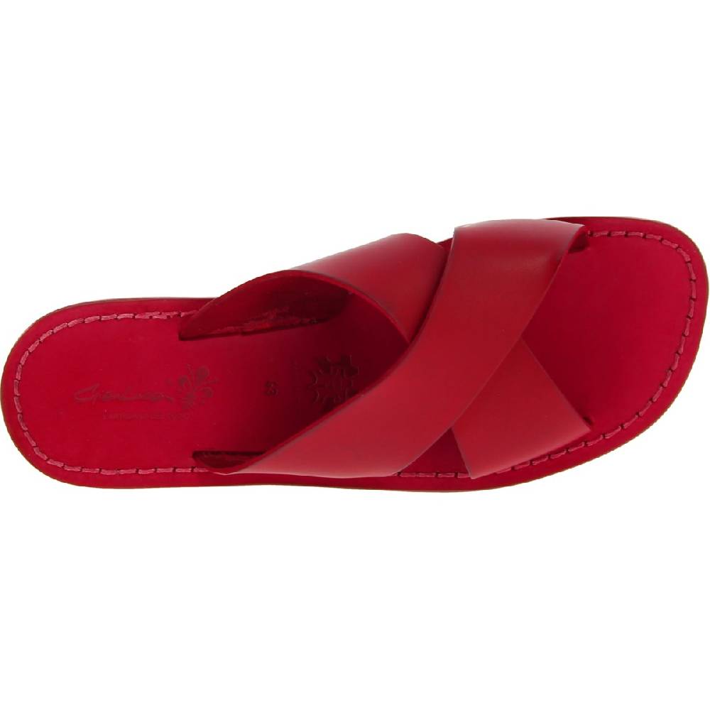 Lartigiano Del Cuoio Ciabatte Uomo In Pelle Rossa Realizzate A Mano In Italia