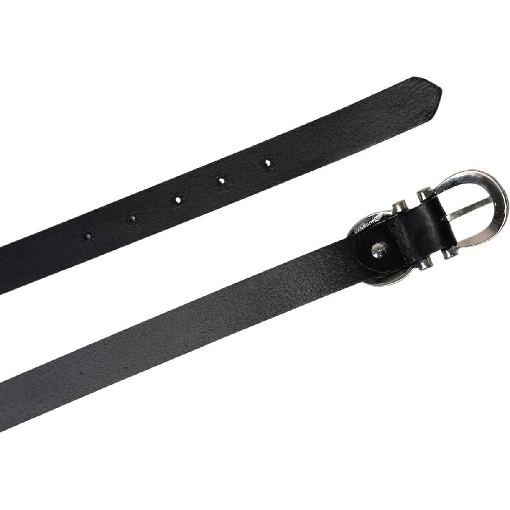 Lartigiano Del Cuoio Cintura Artigianale In Pelle Nera Con Fibbia Ad Otto In Metallo