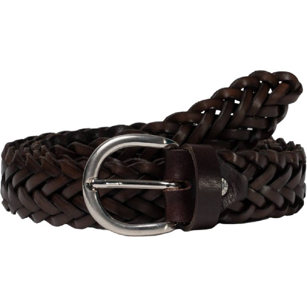 Lartigiano Del Cuoio Cintura Da Donna In Pelle Testa Di Moro Intrecciata A Mano