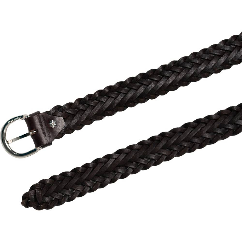 Lartigiano Del Cuoio Cintura Da Donna In Pelle Testa Di Moro Intrecciata A Mano