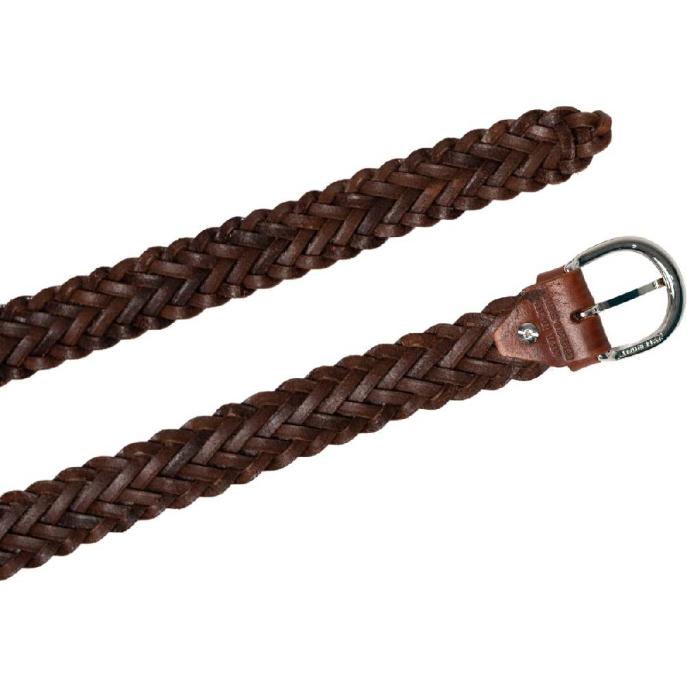 Lartigiano Del Cuoio Cintura Da Donna Intrecciata A Mano In Cuoio Con Fibbia Arrotondata In Metallo