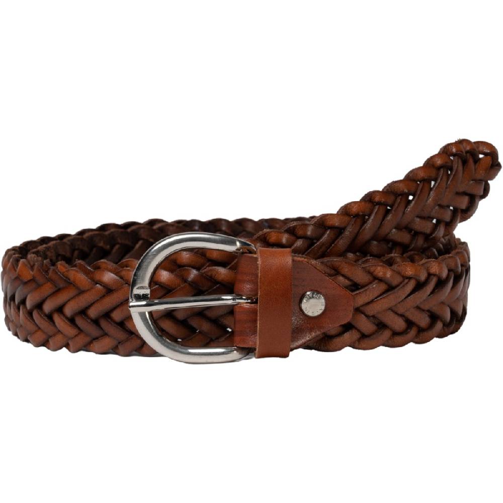 Lartigiano Del Cuoio Cintura da donna intrecciata a mano in cuoio con fibbia arrotondata in metallo