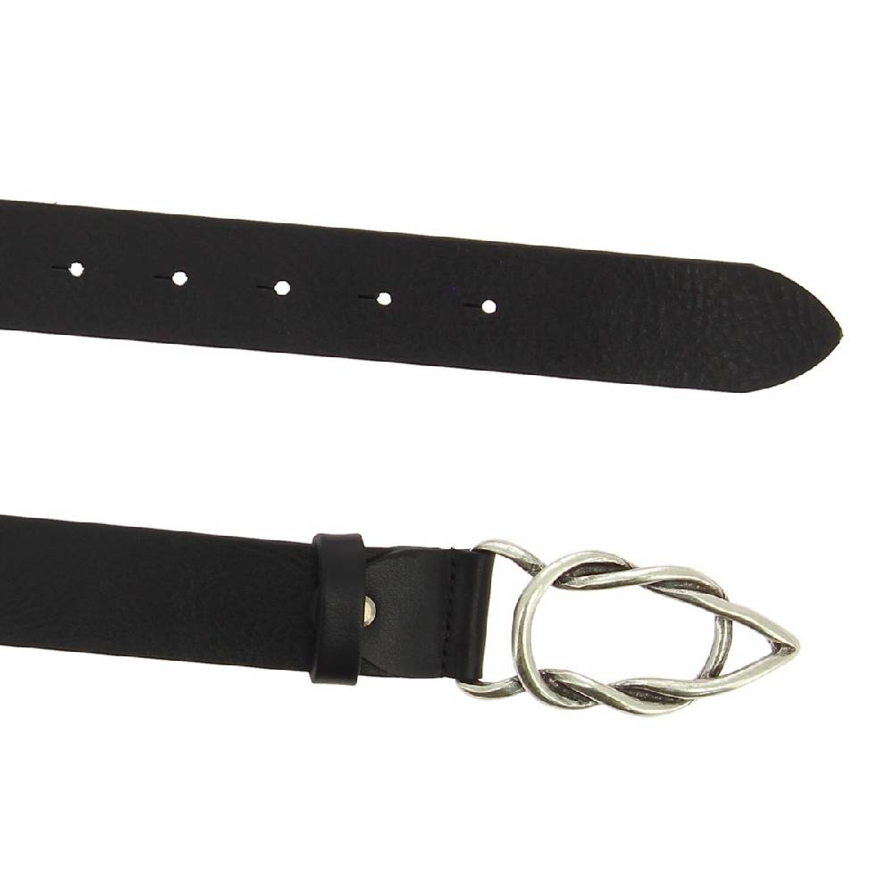 Lartigiano Del Cuoio Cintura Donna Artigianale In Pelle Nera Con Fibbia Casual In Metallo