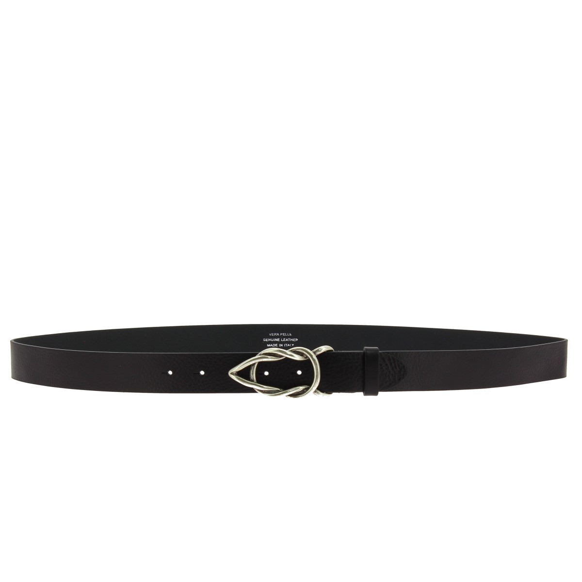 Lartigiano Del Cuoio Cintura Donna Artigianale In Pelle Nera Con Fibbia Casual In Metallo