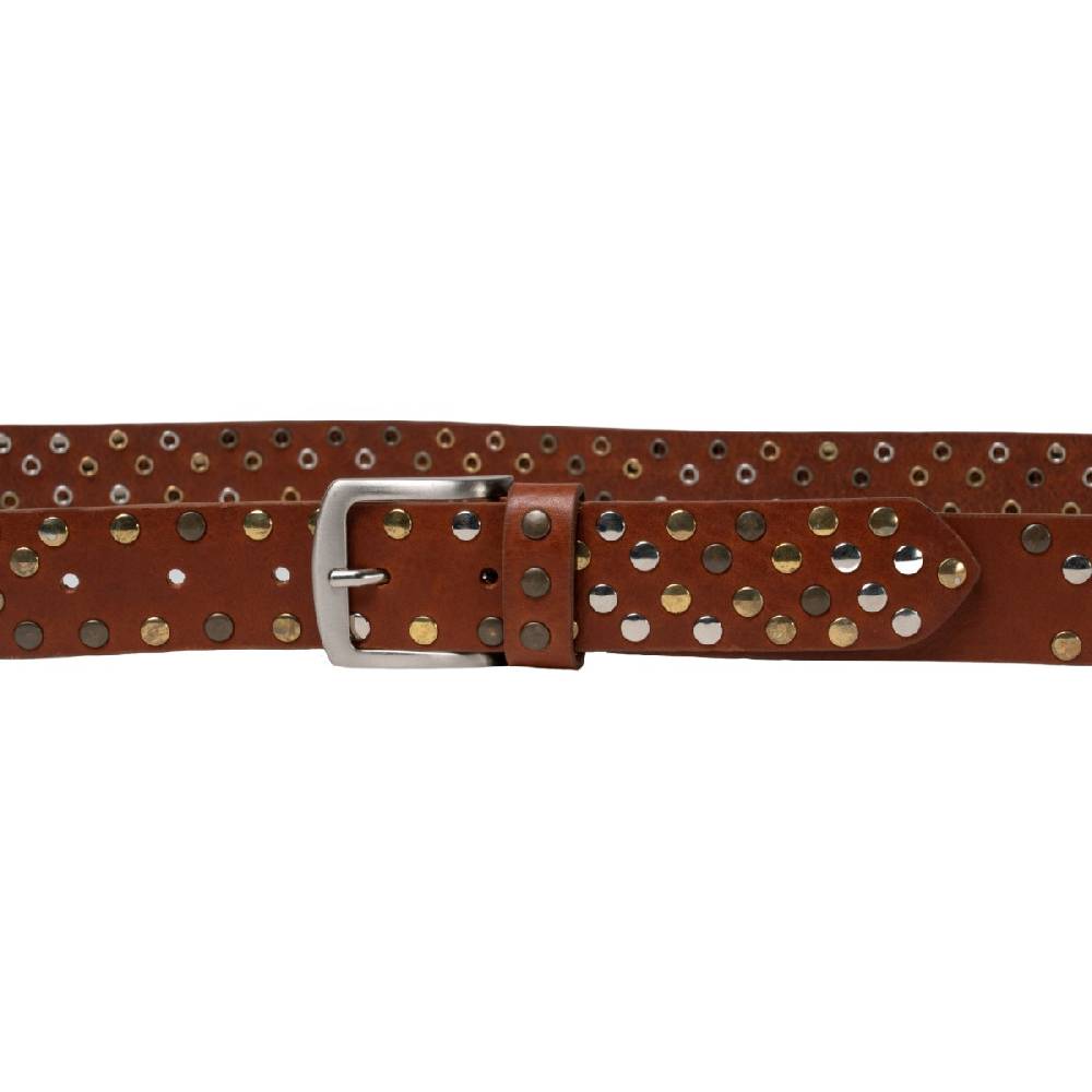 Lartigiano Del Cuoio Cintura In Cuoio Con Borchie In Metallo Unisex