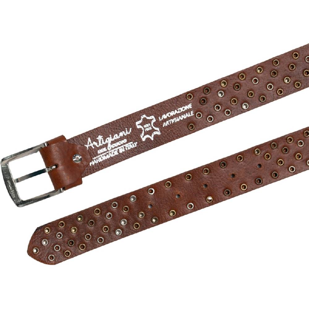Lartigiano Del Cuoio Cintura In Cuoio Con Borchie In Metallo Unisex