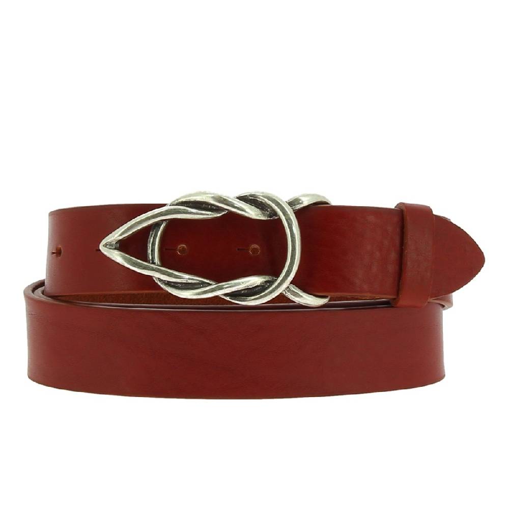 Lartigiano Del Cuoio Cintura In Cuoio Conciato Al Vegetale Con Fibbia Casual In Metallo