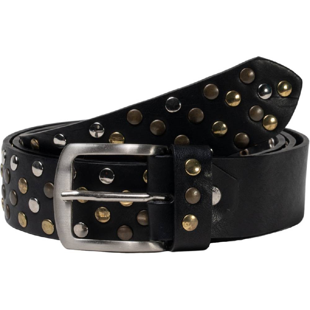 Lartigiano Del Cuoio Cintura In Pelle Nera Con Borchie Metalliche Unisex