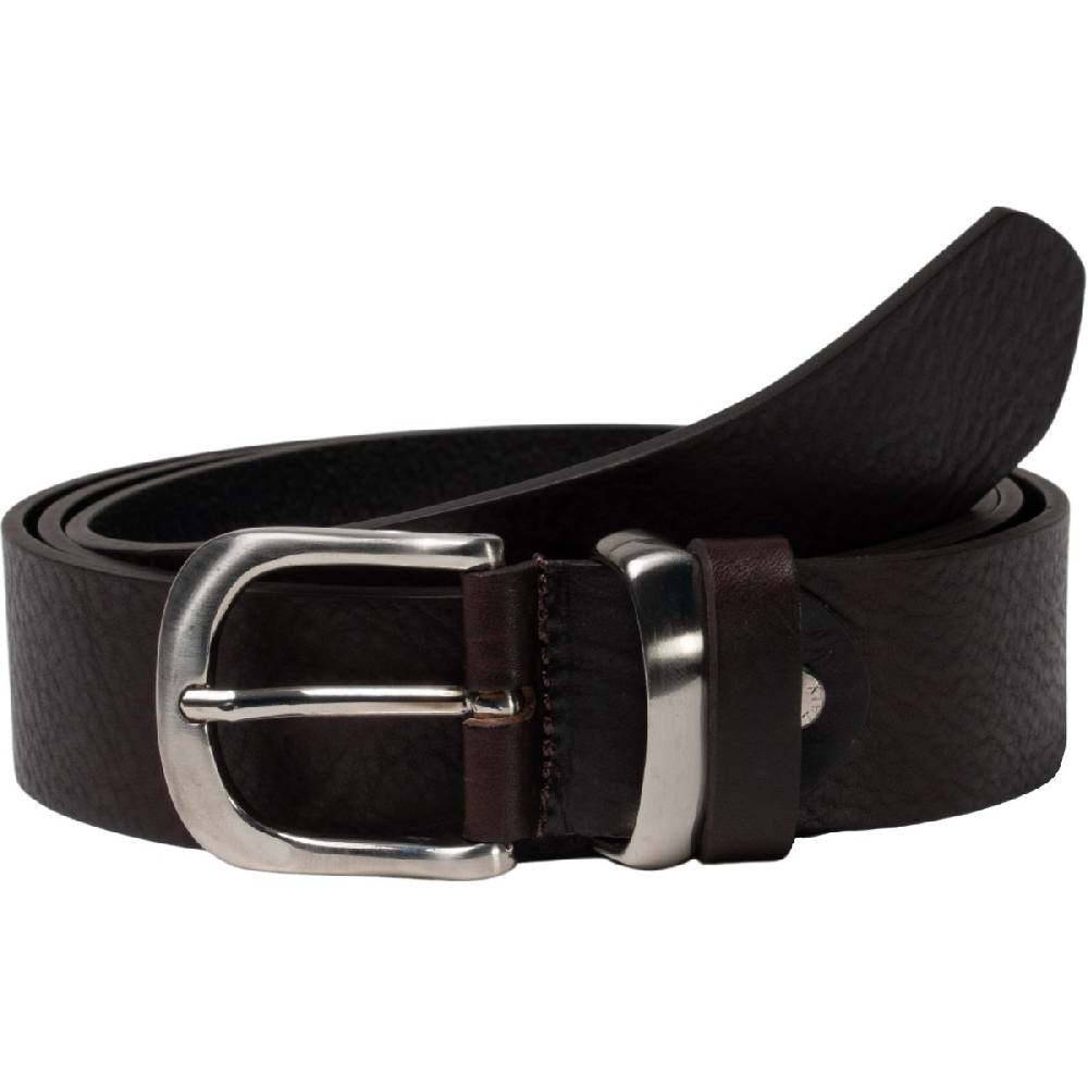 Lartigiano Del Cuoio Cintura In Pelle Testa Di Moro Con Fibbia E Passante In Metallo