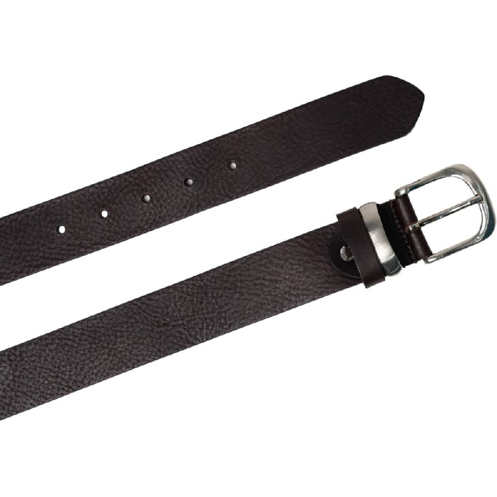 Lartigiano Del Cuoio Cintura In Pelle Testa Di Moro Con Fibbia E Passante In Metallo