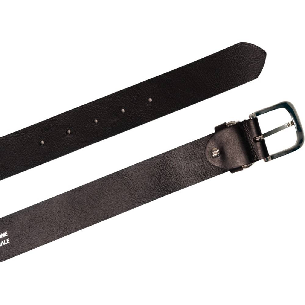 Lartigiano Del Cuoio Cintura In Pelle Testa Di Moro Con Fibbia E Passante In Metallo