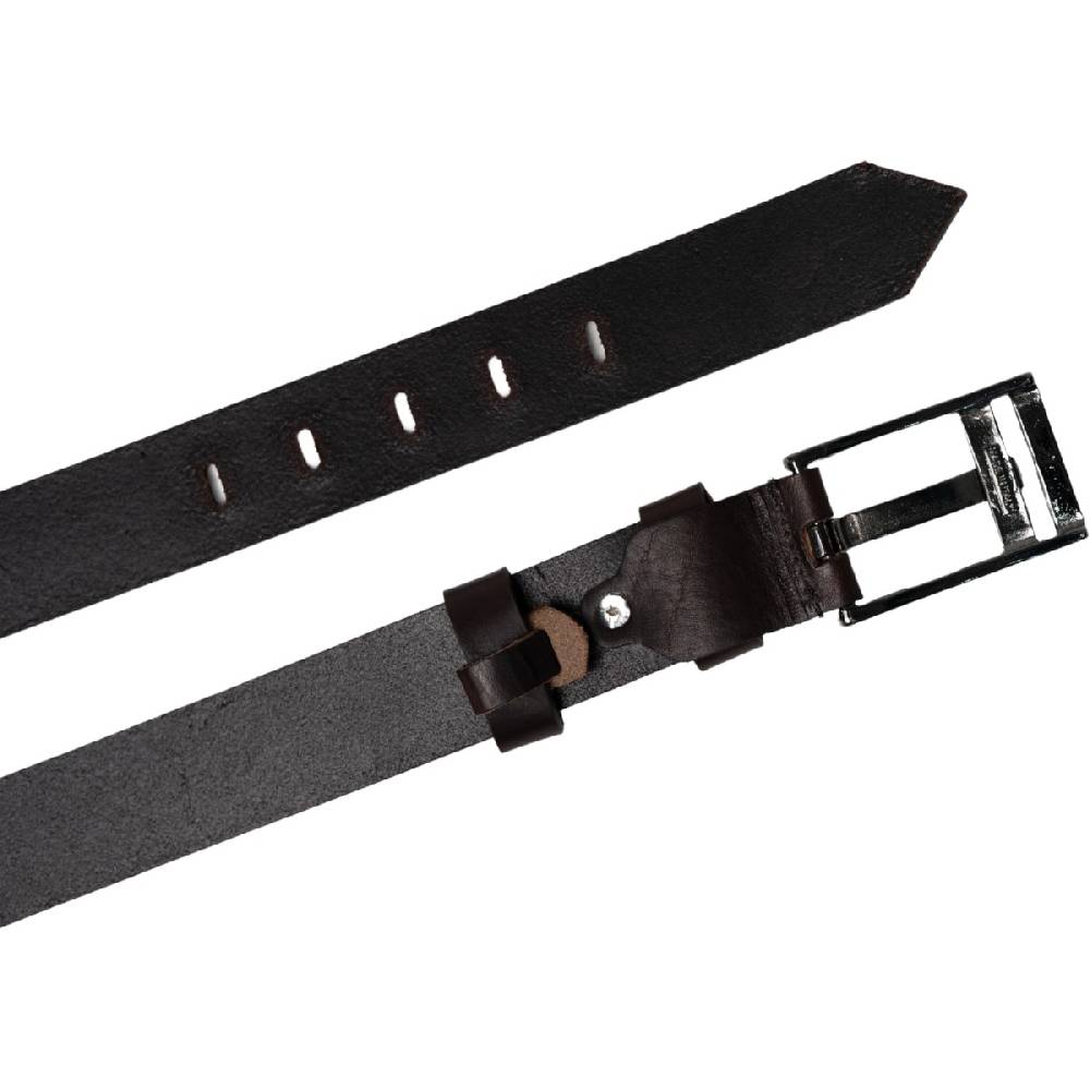 Lartigiano Del Cuoio Cintura In Pelle Testa Di Moro Fibbia Rettangolare Con Ardiglione Piatto