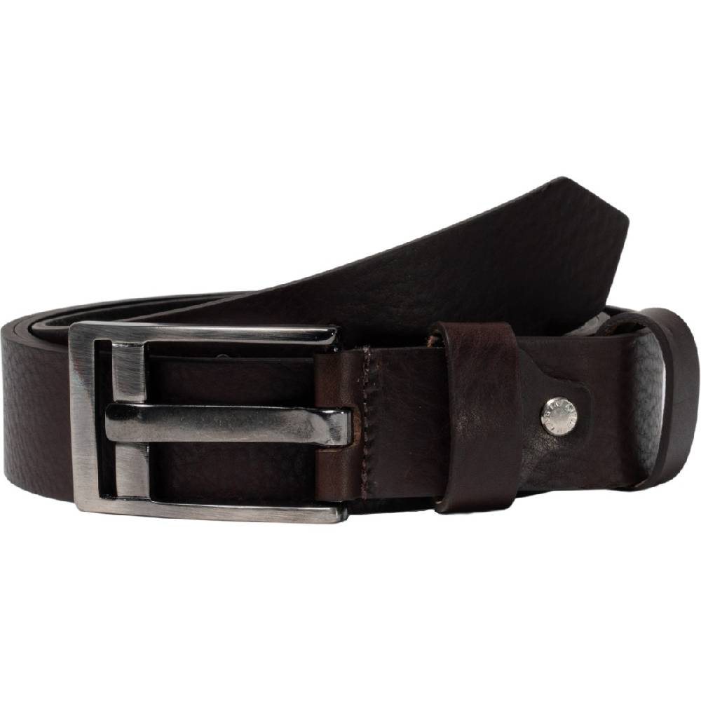 Lartigiano Del Cuoio Cintura in pelle testa di moro fibbia rettangolare con ardiglione piatto