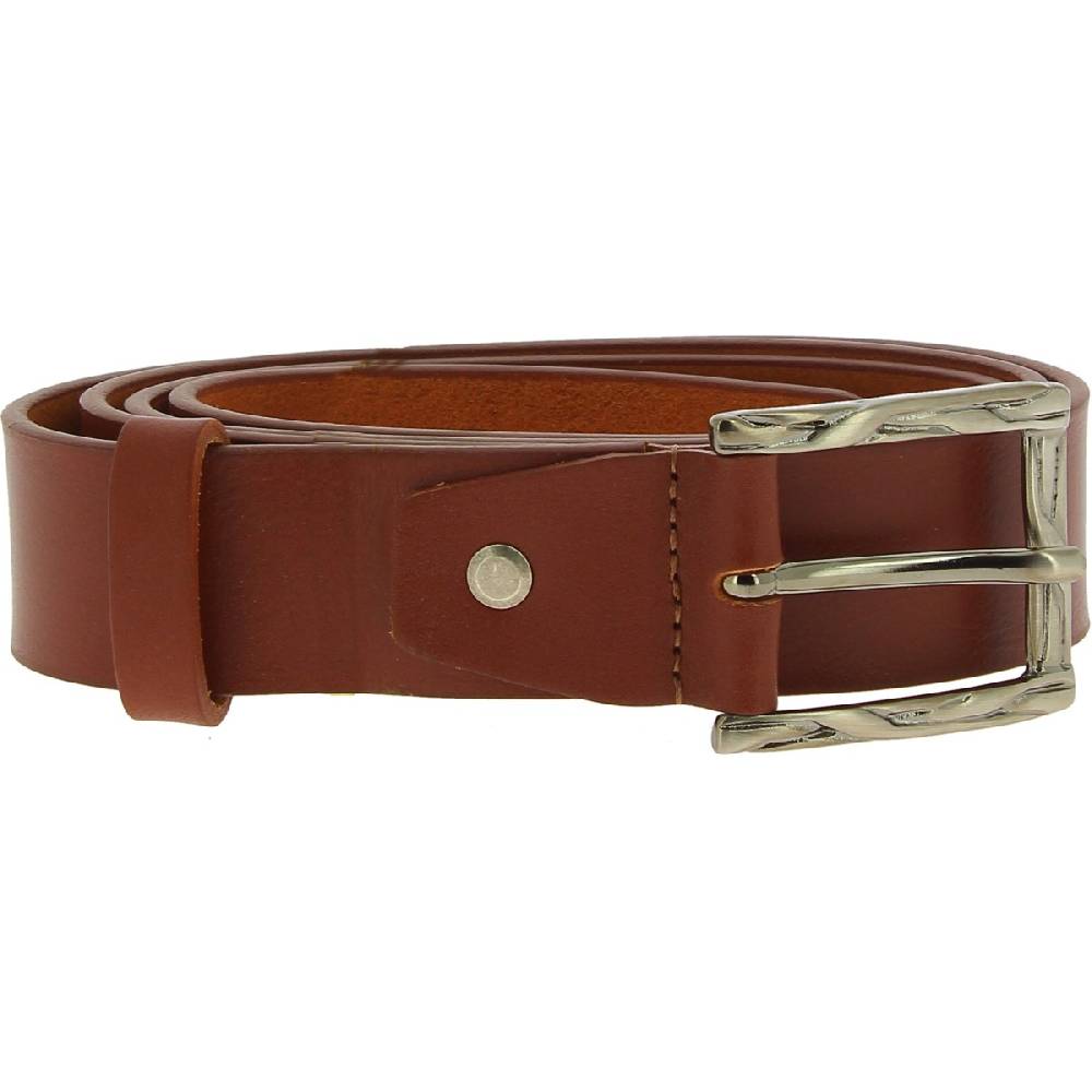 Lartigiano Del Cuoio Cintura In Vera Pelle Marrone Con Fibbia In Metallo Rettangolare
