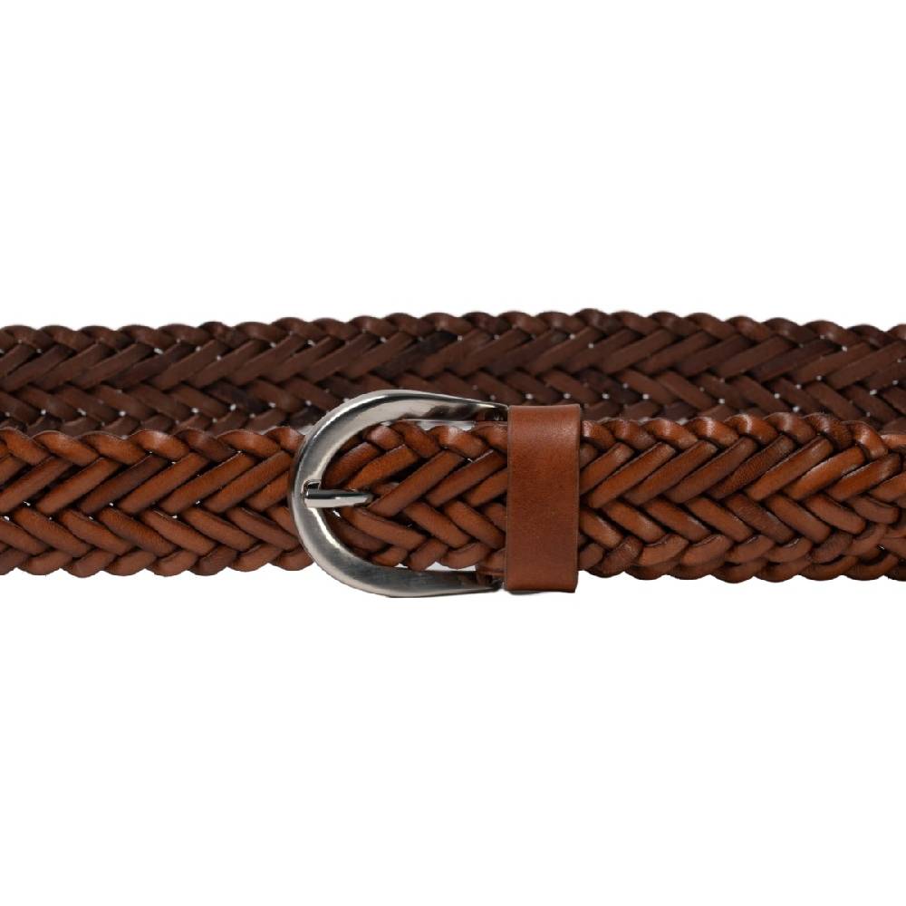Lartigiano Del Cuoio Cintura Intrecciata A Mano In Cuoio Con Fibbia Arrotondata In Metallo