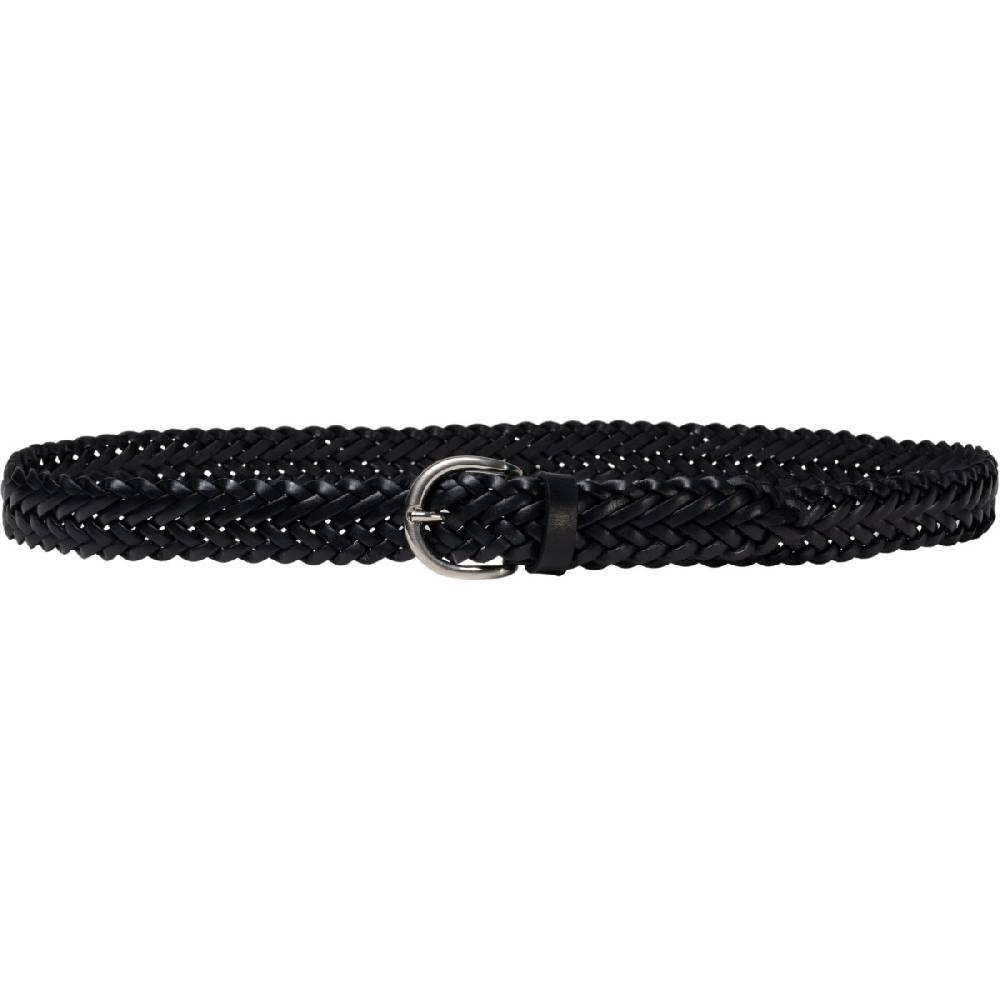 Lartigiano Del Cuoio Cintura Intrecciata A Mano In Pelle Nera 3 Cm