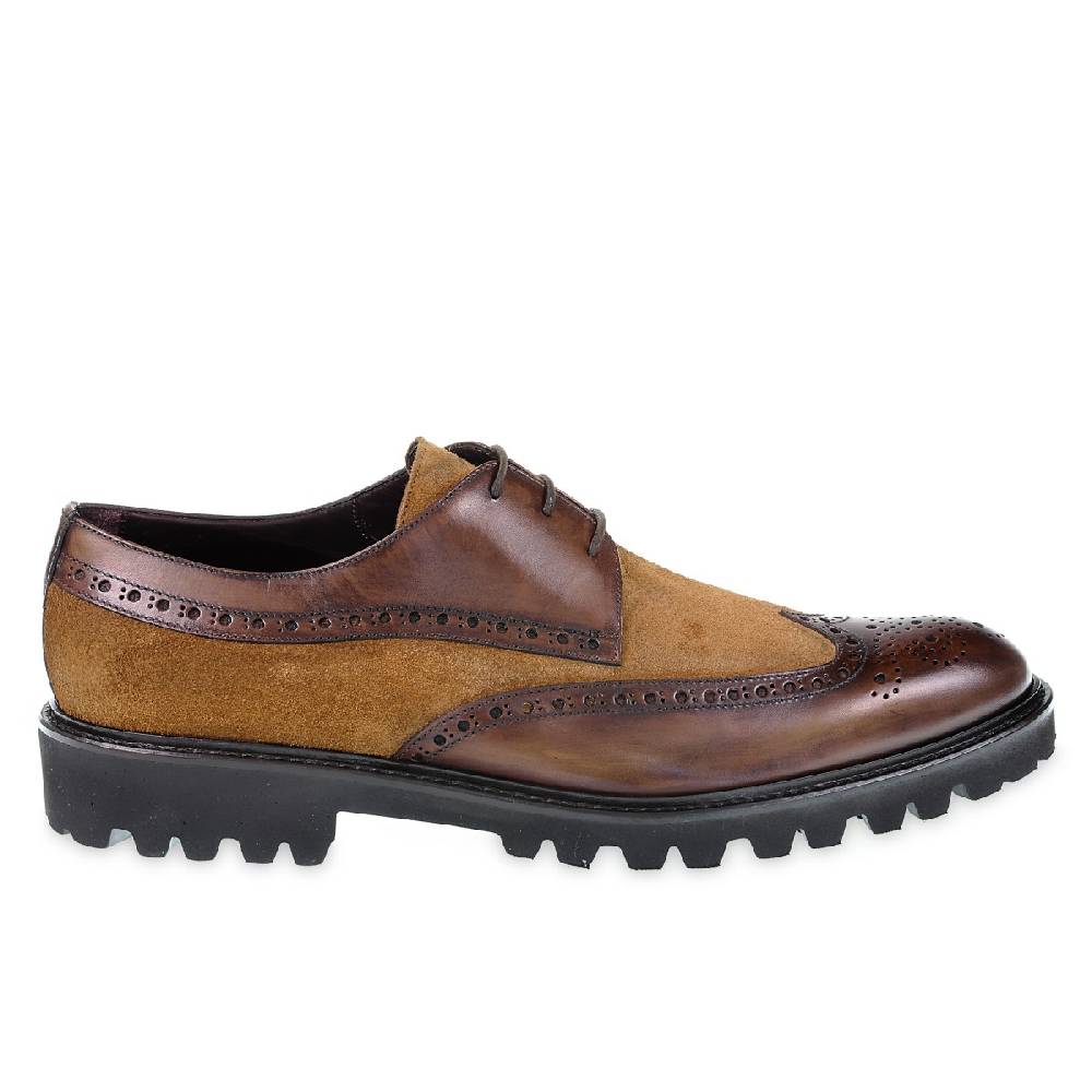 Lartigiano Del Cuoio Derby Con Bucature In Stile Country - Fratelli Borgioli - Artigianalità Italiana
