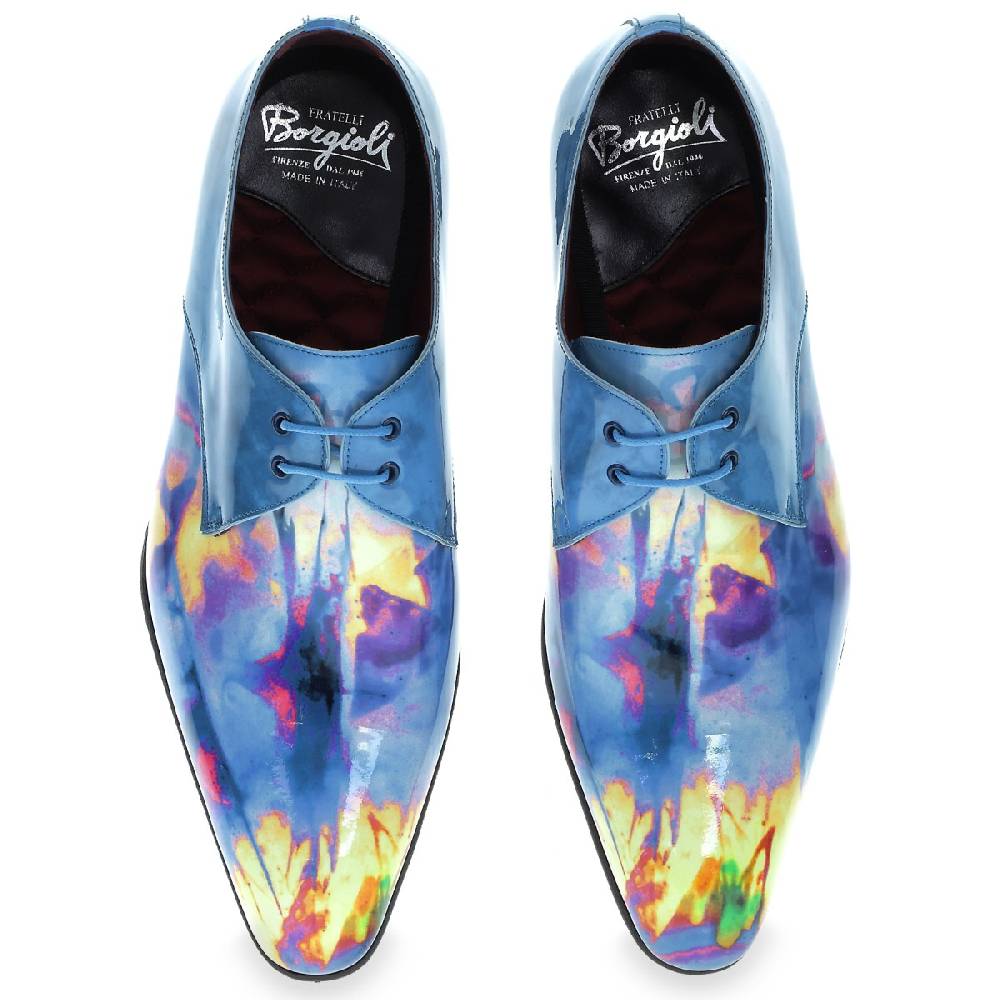 Lartigiano Del Cuoio Derby Da Cerimonia In Vernice Psychedelic - Fratelli Borgioli - Artigianalità Italiana