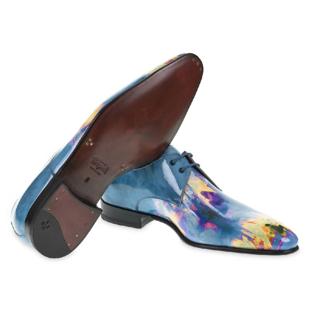 Lartigiano Del Cuoio Derby Da Cerimonia In Vernice Psychedelic - Fratelli Borgioli - Artigianalità Italiana