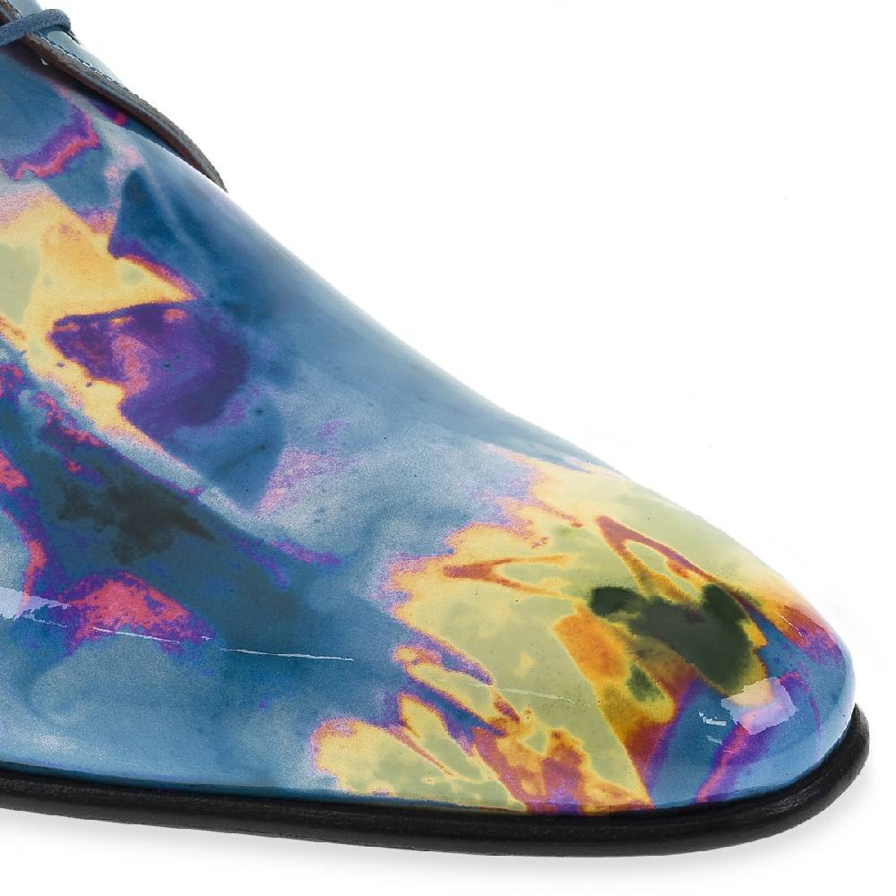 Lartigiano Del Cuoio Derby Da Cerimonia In Vernice Psychedelic - Fratelli Borgioli - Artigianalità Italiana