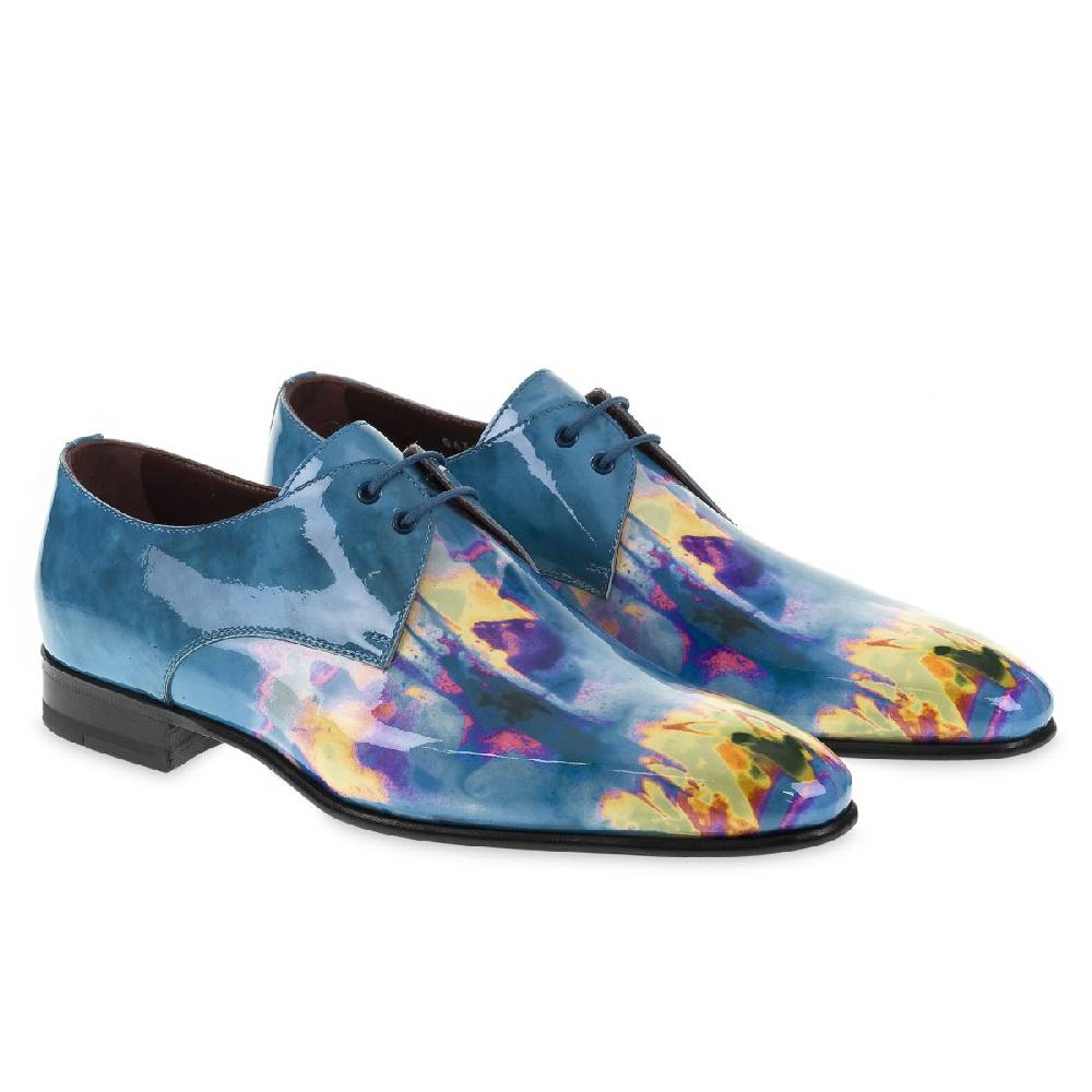 Lartigiano Del Cuoio Derby Da Cerimonia In Vernice Psychedelic - Fratelli Borgioli - Artigianalità Italiana