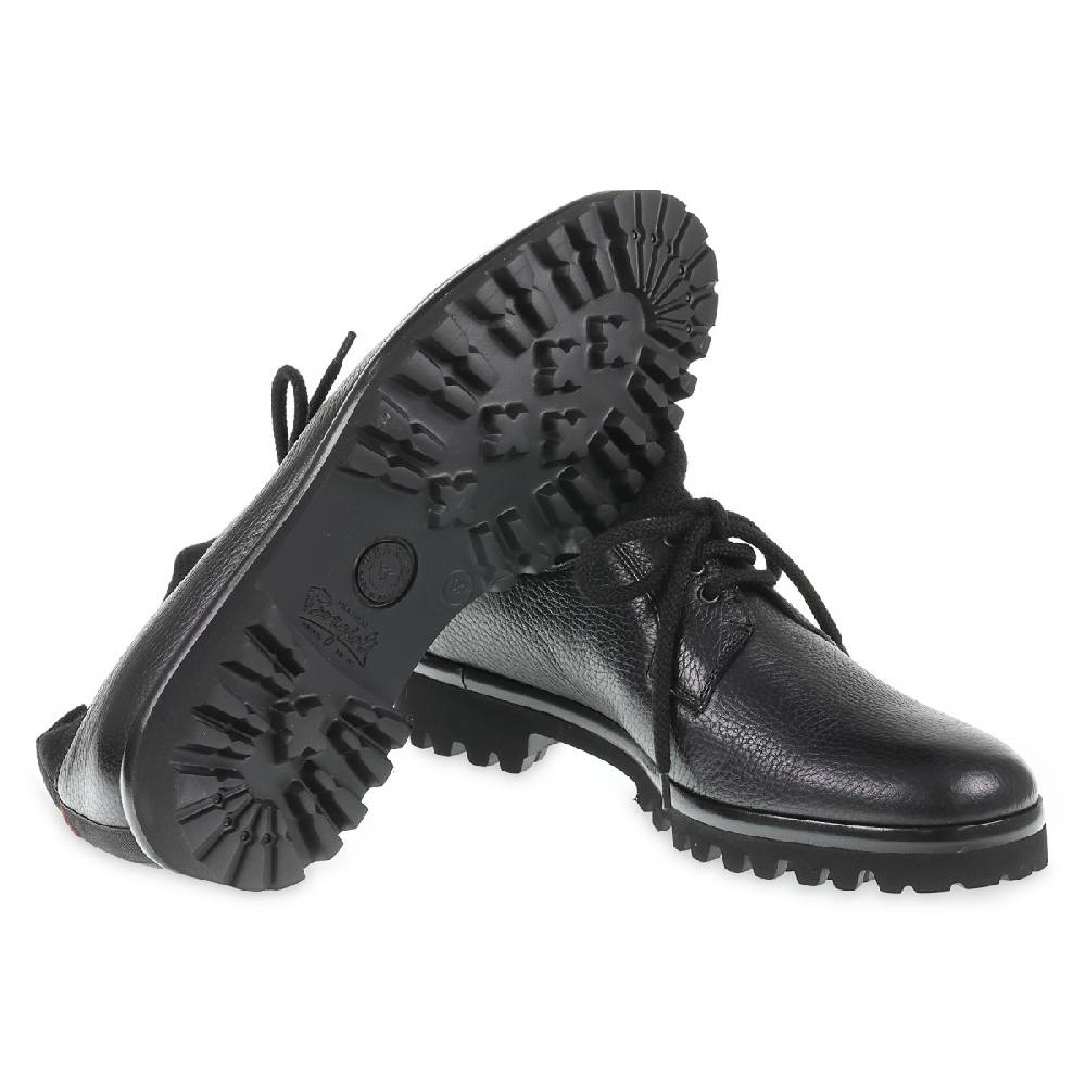 Lartigiano Del Cuoio Derby In Cervo E Cashmere Nero - Fratelli Borgioli - Artigianalità Italiana