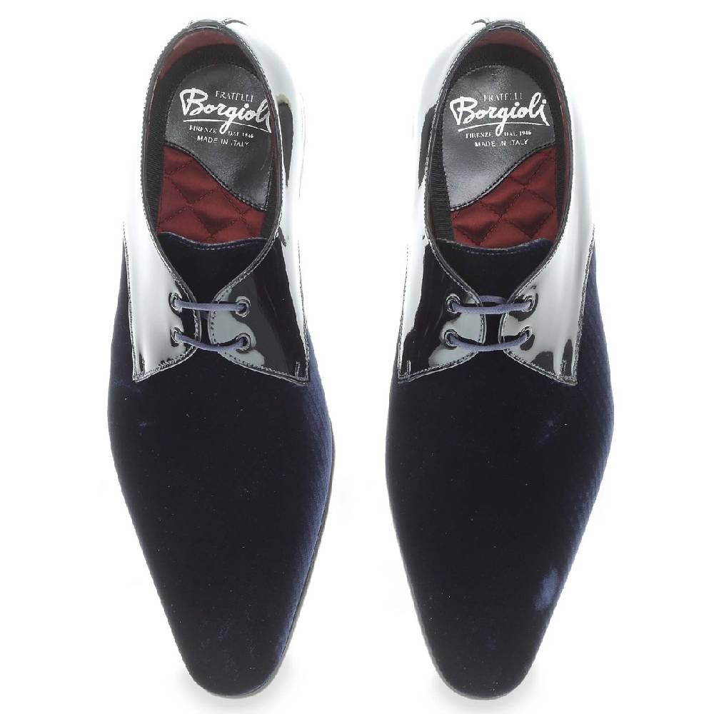 Lartigiano Del Cuoio Derby In Velluto Stampato E Vernice - Fratelli Borgioli - Artigianalità Italiana