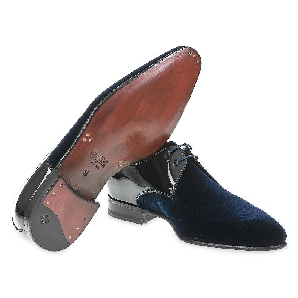 Lartigiano Del Cuoio Derby In Velluto Stampato E Vernice - Fratelli Borgioli - Artigianalità Italiana