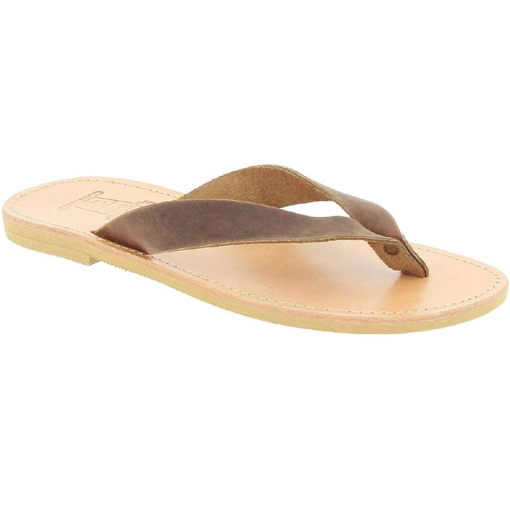 Lartigiano Del Cuoio Infradito uomo in nubuck testa di moro handmade in Greece