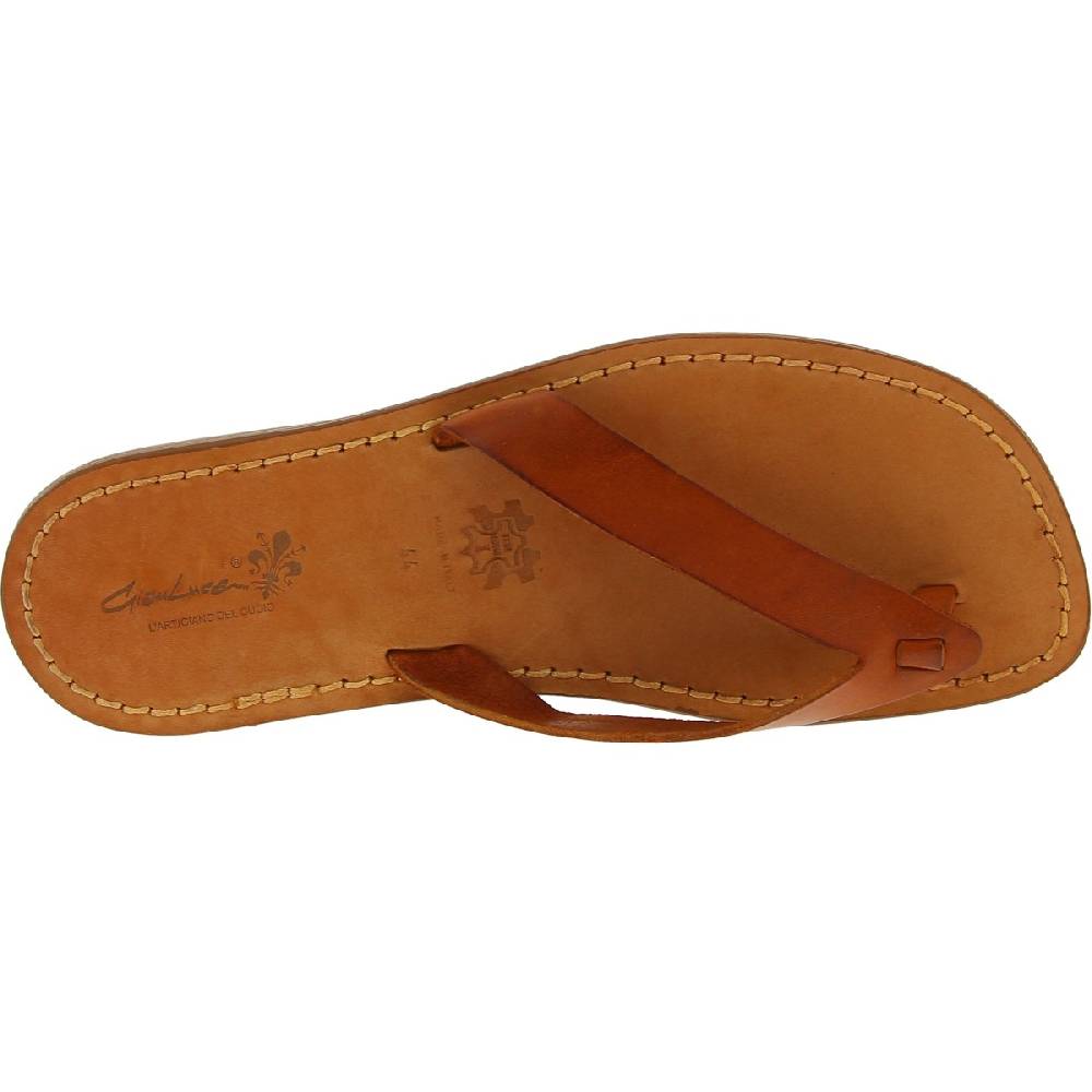 Lartigiano Del Cuoio Infradito Uomo In Pelle Marrone Realizzati A Mano In Italia