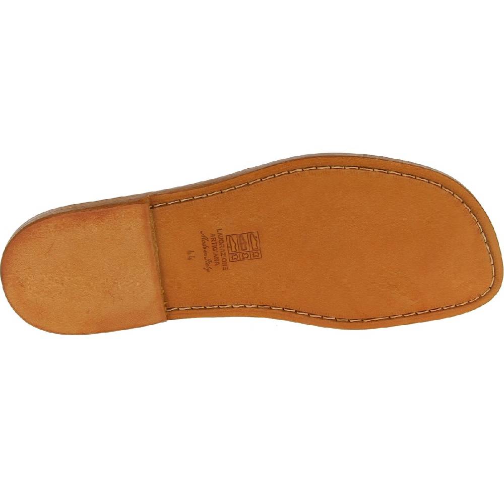 Lartigiano Del Cuoio Infradito Uomo In Pelle Marrone Realizzati A Mano In Italia