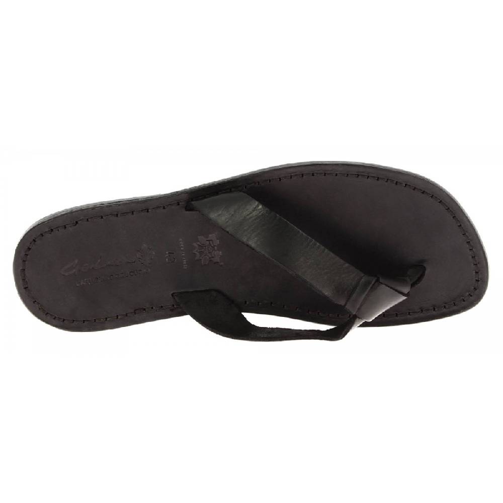 Lartigiano Del Cuoio Infradito Uomo In Pelle Nera Fatti A Mano