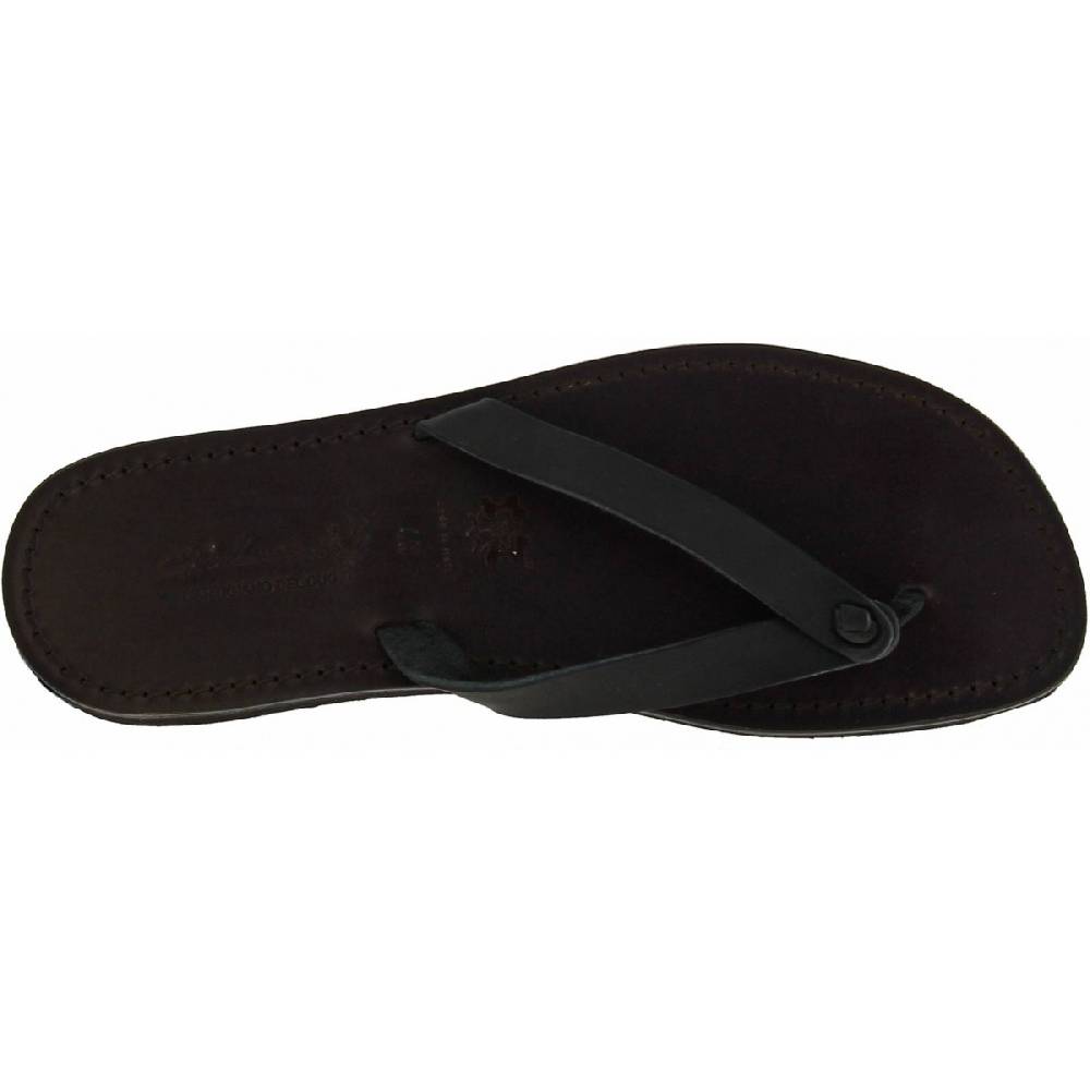 Lartigiano Del Cuoio Infradito Uomo In Pelle Nero Con Suola In Gomma Spessa