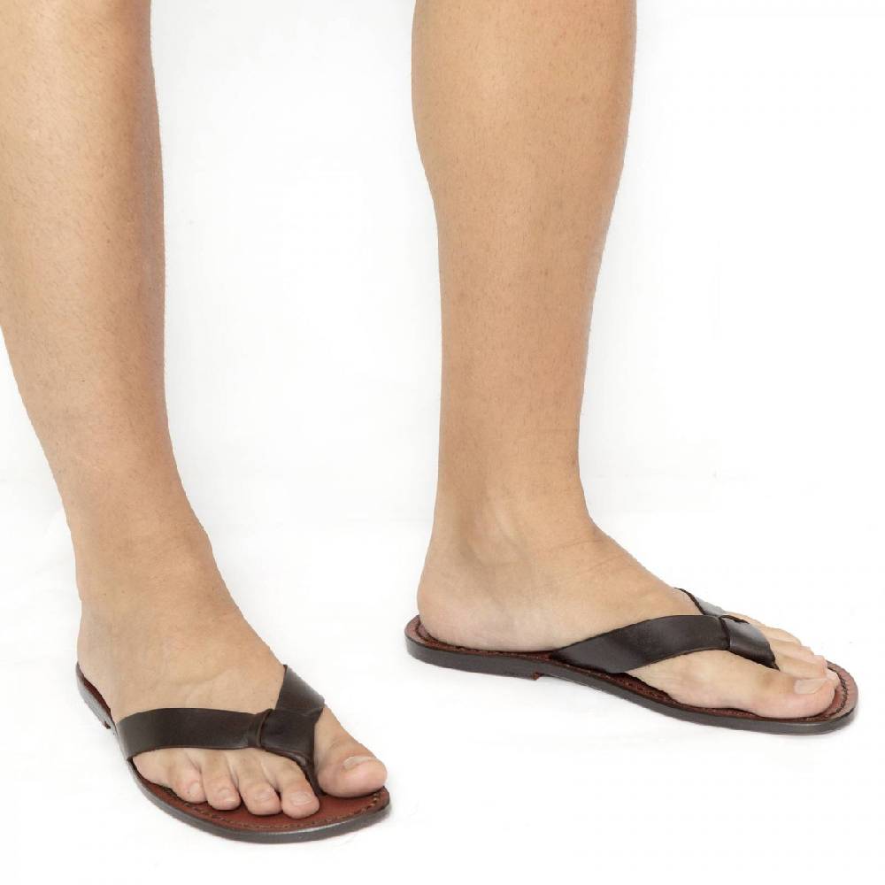 Lartigiano Del Cuoio Infradito Uomo In Pelle Testa Di Moro Fatti A Mano