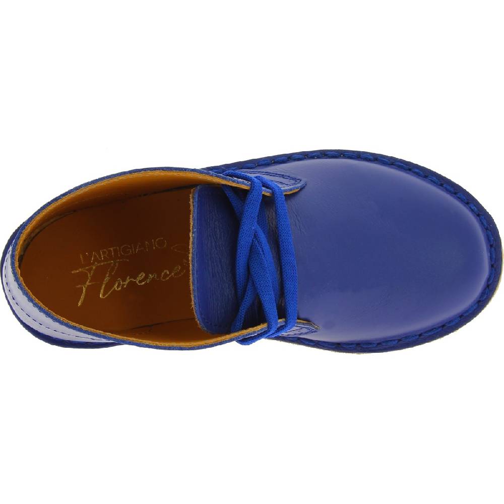 Lartigiano Del Cuoio Polacchine Bambino Bambina In Vera Pelle Blu Fatte A Mano In Italia