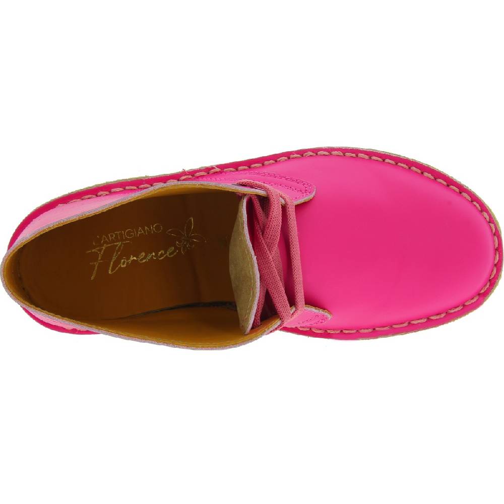Lartigiano Del Cuoio Polacchine Da Bambina In Pelle Fucsia Fatte A Mano In Italia
