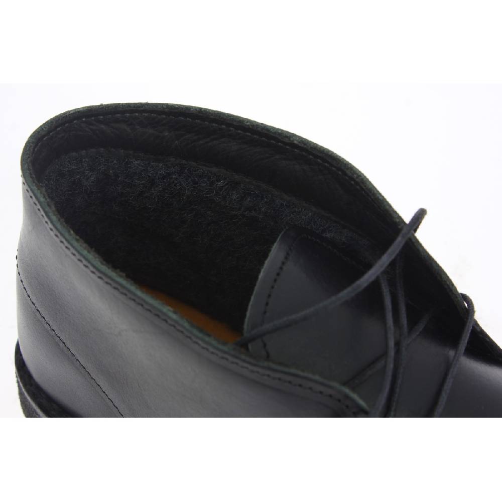 Lartigiano Del Cuoio Polacchine Da Donna In Pelle Nera Con Fodera Invernale