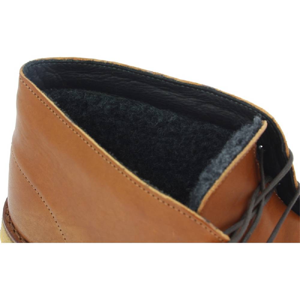 Lartigiano Del Cuoio Polacchine Da Uomo In Pelle Marrone Con Fodera Invernale