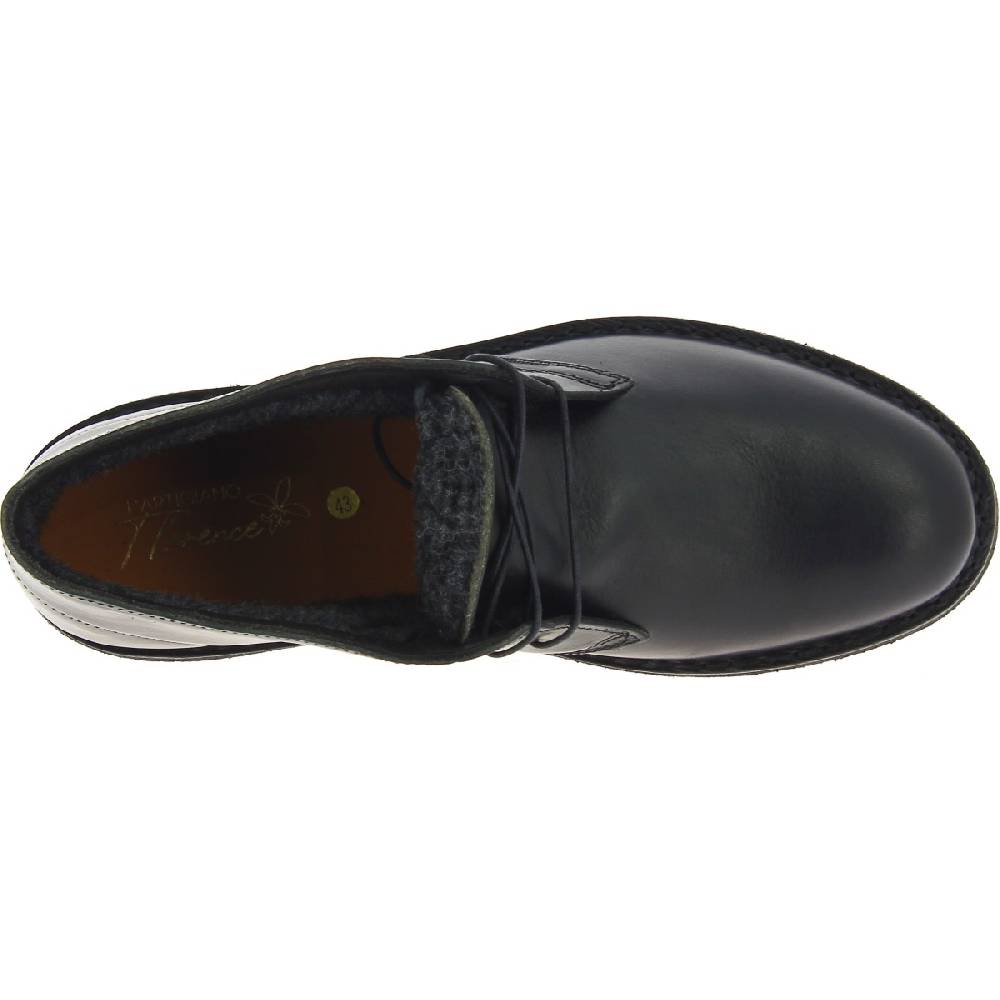 Lartigiano Del Cuoio Polacchine Da Uomo In Pelle Nera Con Fodera Invernale