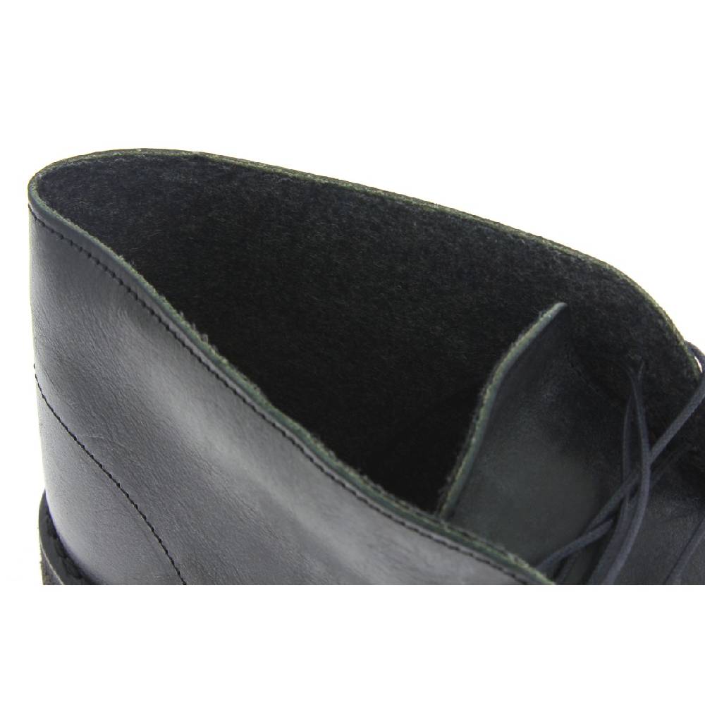 Lartigiano Del Cuoio Polacchine Da Uomo In Pelle Nera Con Fodera Invernale