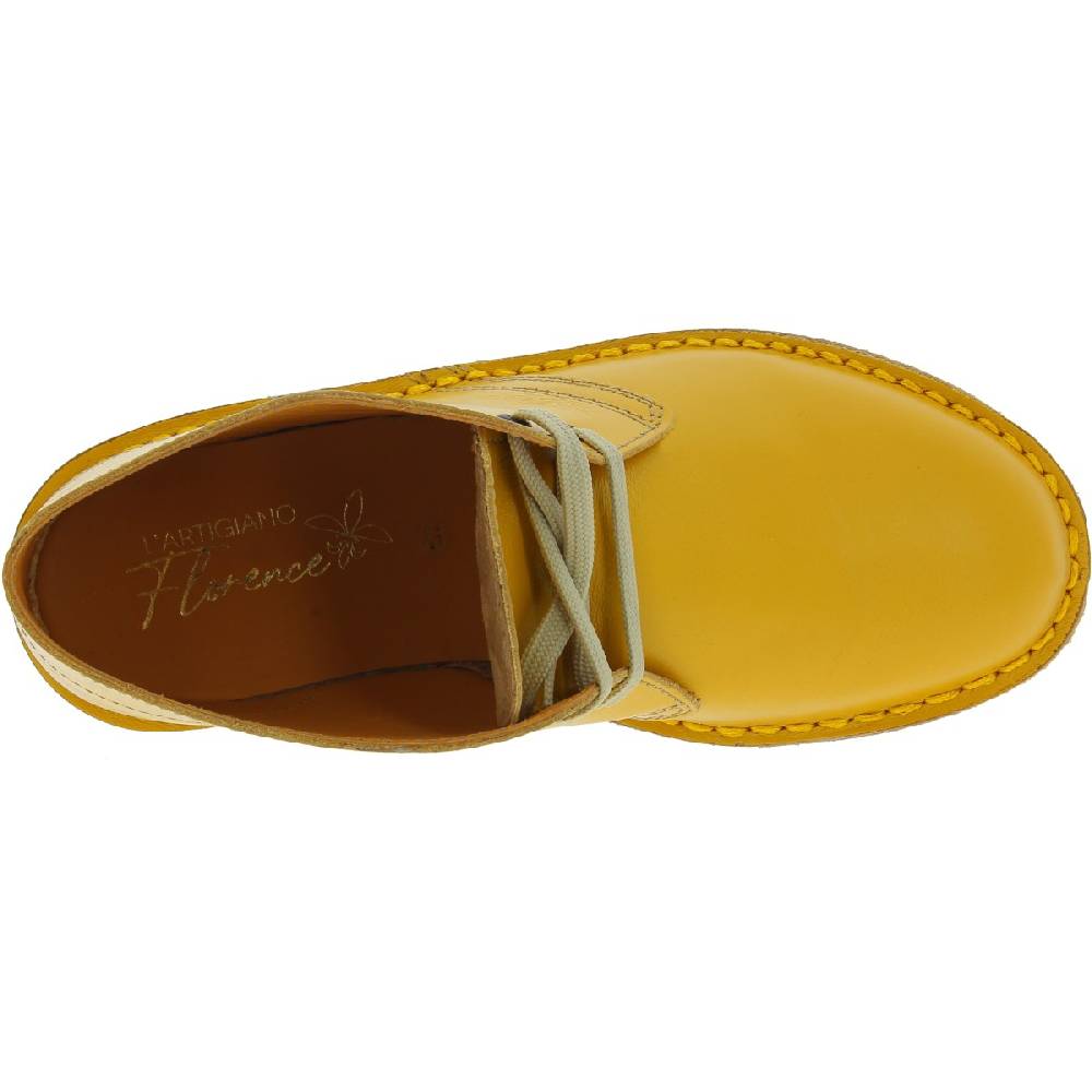 Lartigiano Del Cuoio Polacchine Pelle Da Bambino Color Giallo Fatte A Mano In Italia