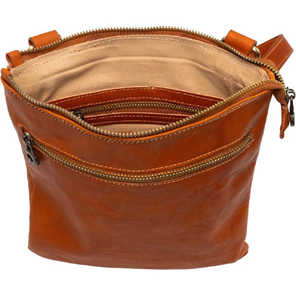 Lartigiano Del Cuoio Postina In Vera Pelle Di Vitello Color Cuoio Fatta A Mano In Italia