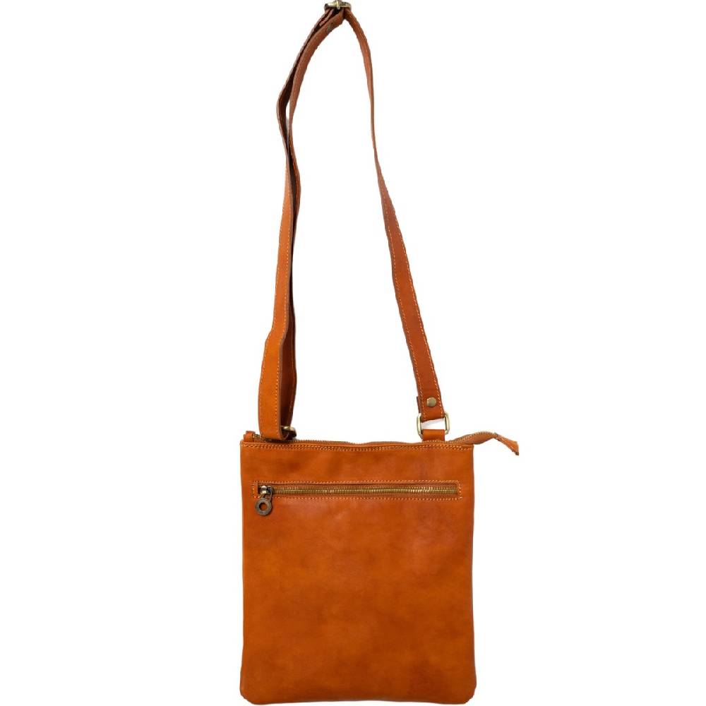 Lartigiano Del Cuoio Postina in vera pelle di vitello color cuoio fatta a mano in Italia