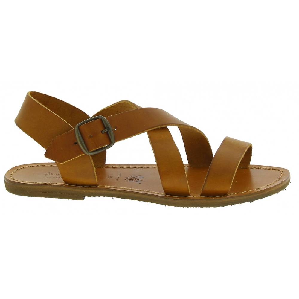 Lartigiano Del Cuoio Sandali Alla Francescana Donna In Pelle Color Cuoio Artigianali