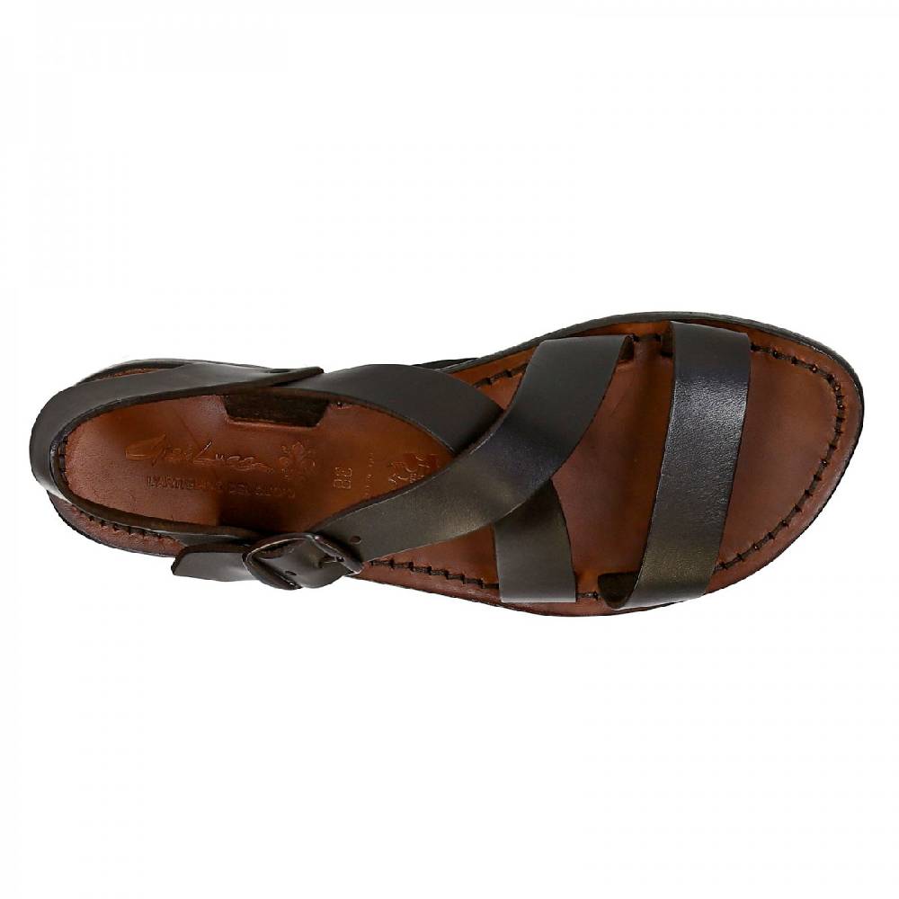 Lartigiano Del Cuoio Sandali Alla Francescana Donna In Pelle Marrone Artigianali