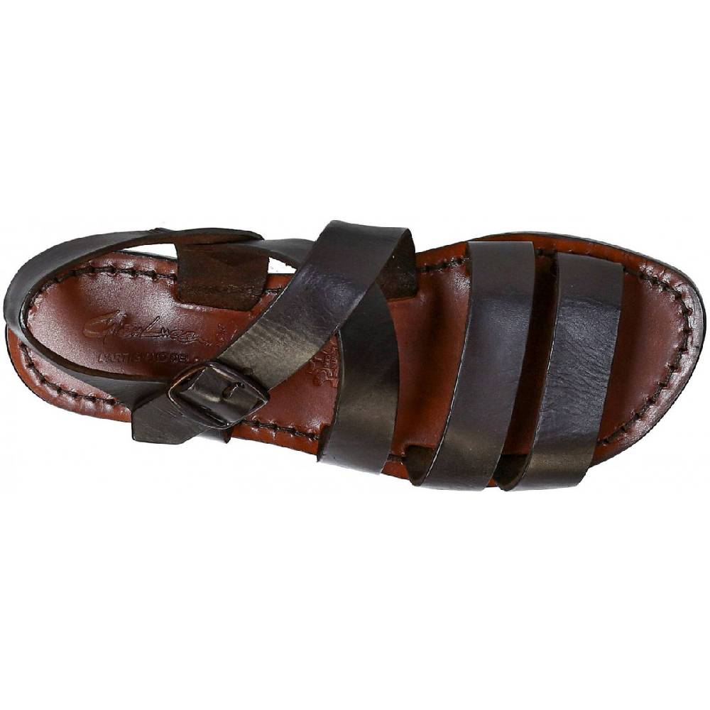 Lartigiano Del Cuoio Sandali Alla Francescana Donna In Pelle Testa Di Moro Artigianali